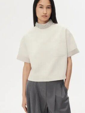 TWP Crystal Collar Japanese Denim Top M/L